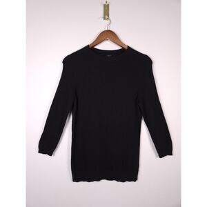 Talbots Pure Cashmere Sweater Black Size MP Petite Crew Neck Soft Luxury Knit